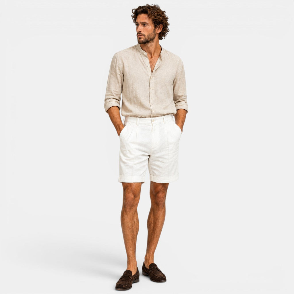 Linen Shorts for Men | Lightweight Breathable Fabric with Relaxed Fit | Effortless Summer Comfort