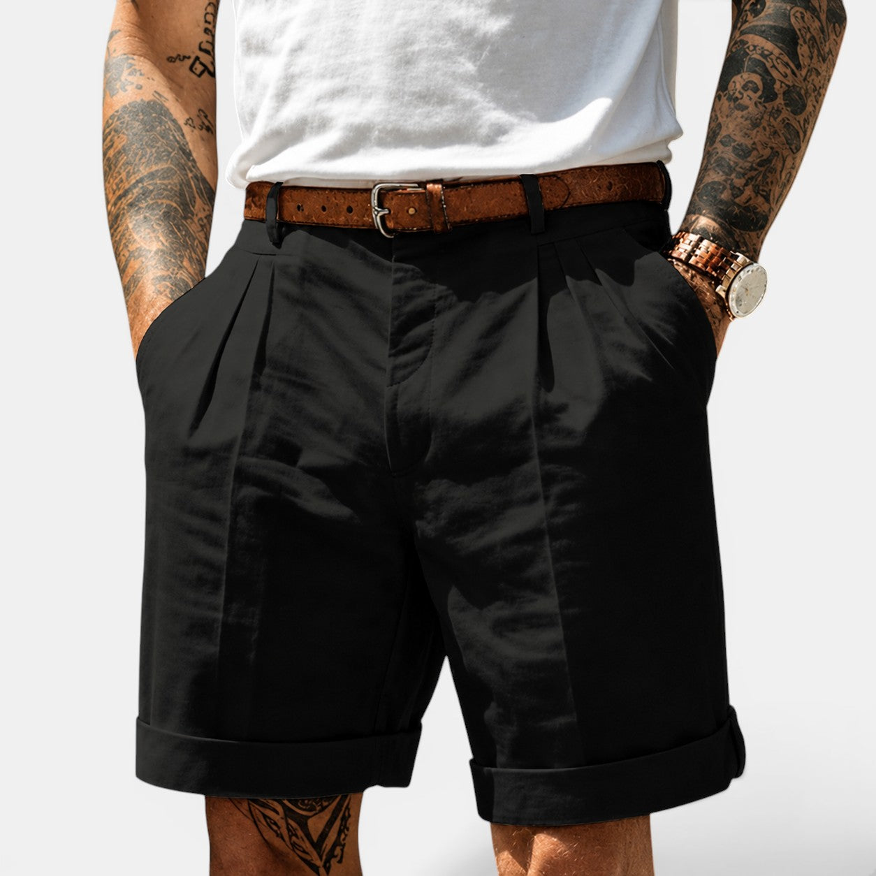 Linen Shorts for Men | Lightweight Breathable Fabric with Relaxed Fit | Effortless Summer Comfort