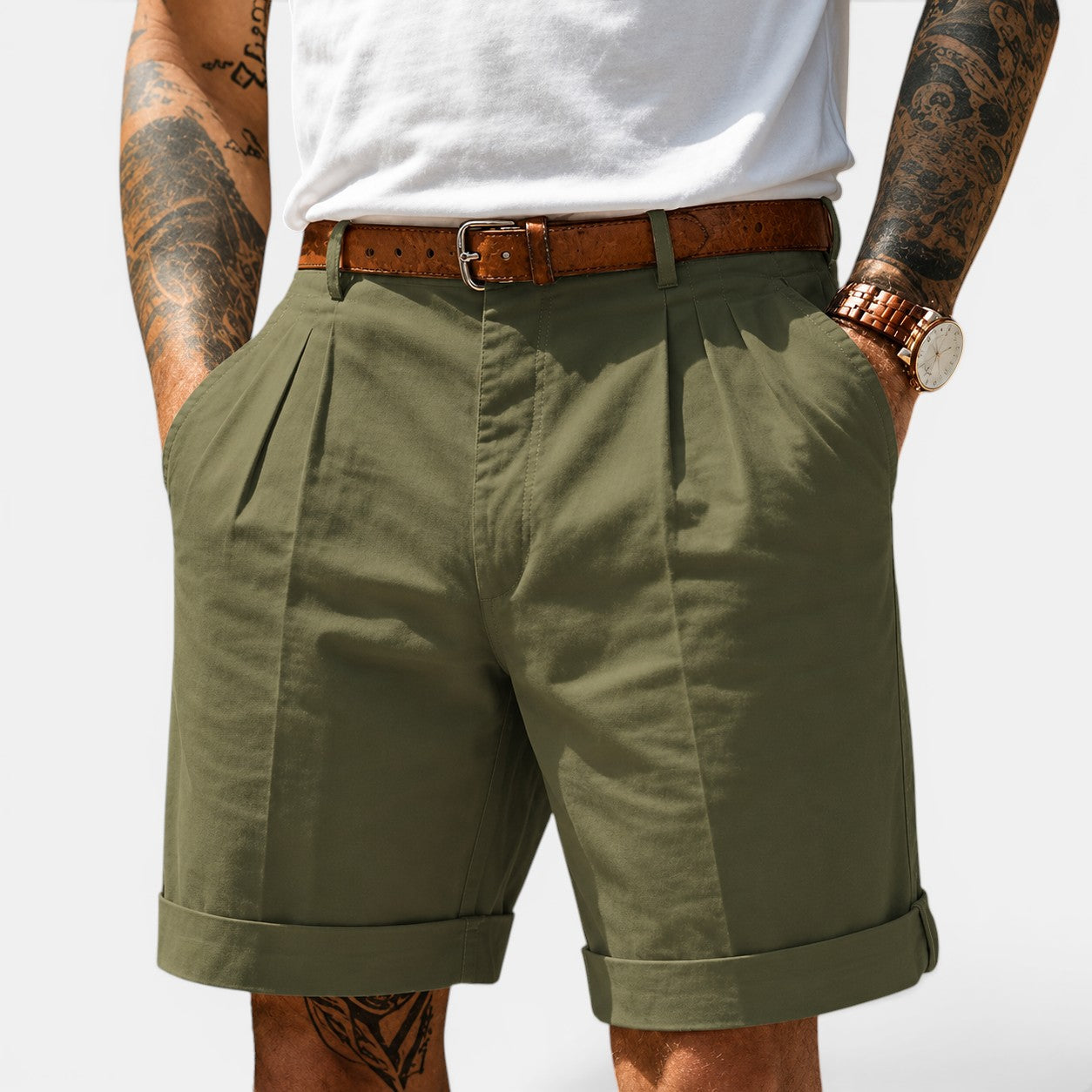 Linen Shorts for Men | Lightweight Breathable Fabric with Relaxed Fit | Effortless Summer Comfort