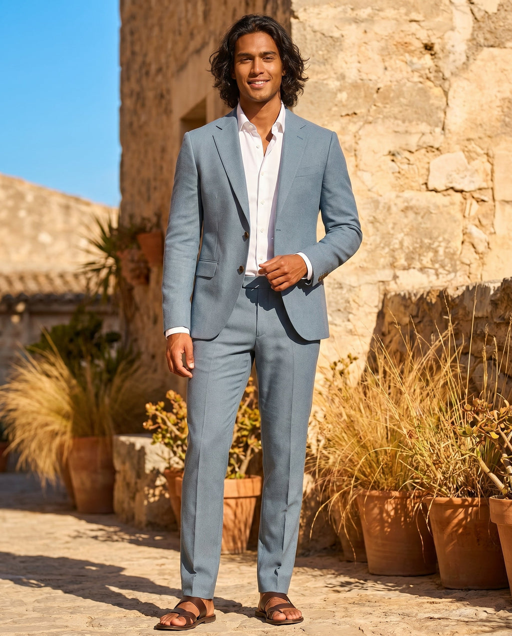 Linen Suit Collection | Men's Linen Suit Set with Breathable Fabric | Slim Fit for Wedding and Summer Events