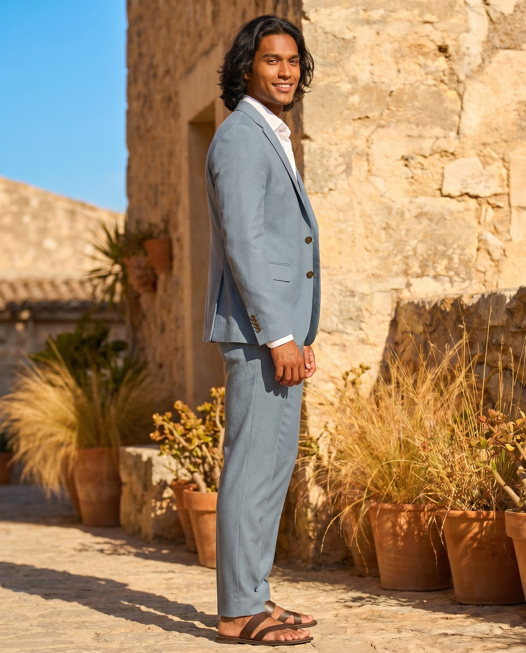 Linen Suit Collection | Men's Linen Suit Set with Breathable Fabric | Slim Fit for Wedding and Summer Events