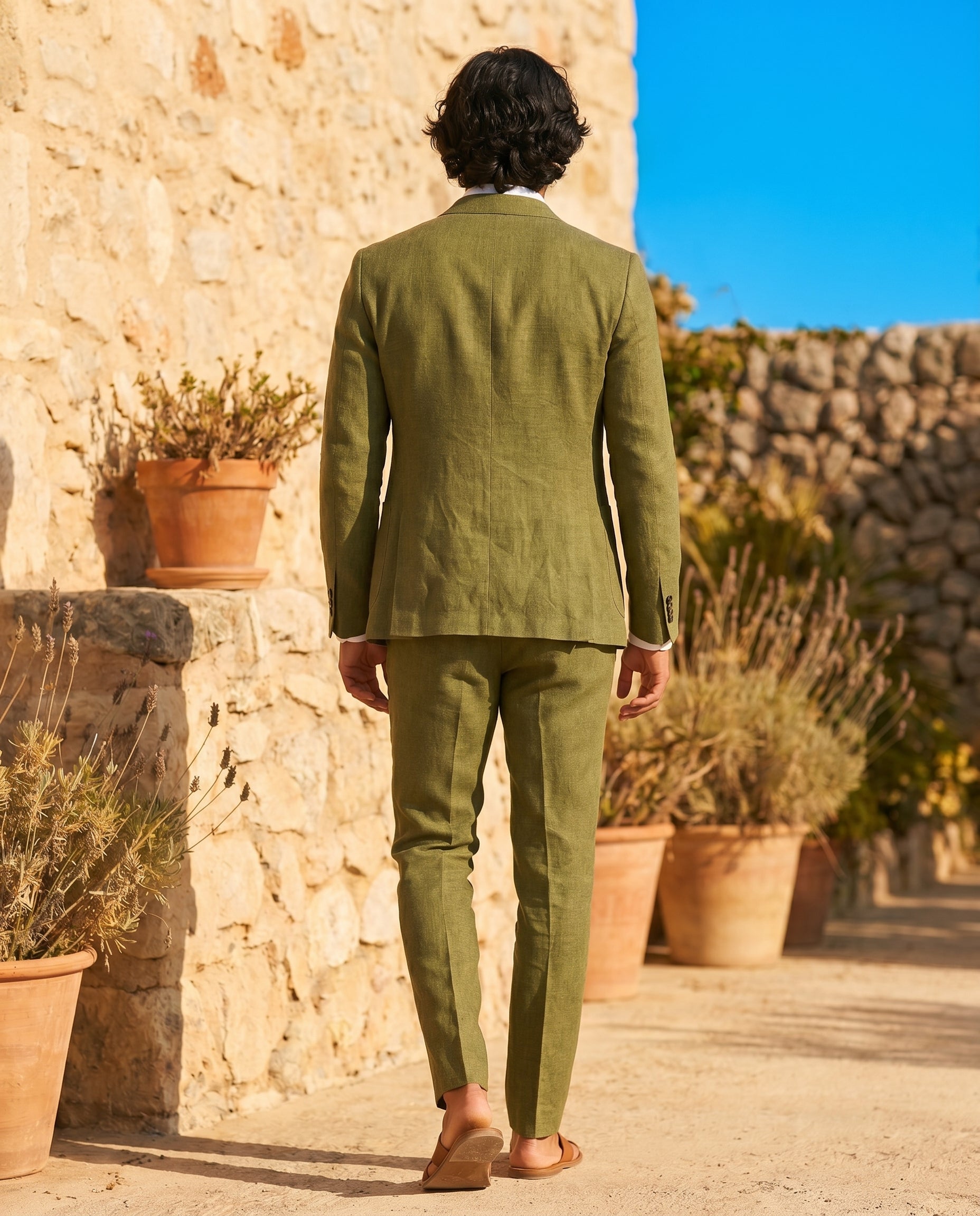 Linen Suit Collection | Men's Linen Suit Set with Breathable Fabric | Slim Fit for Wedding and Summer Events