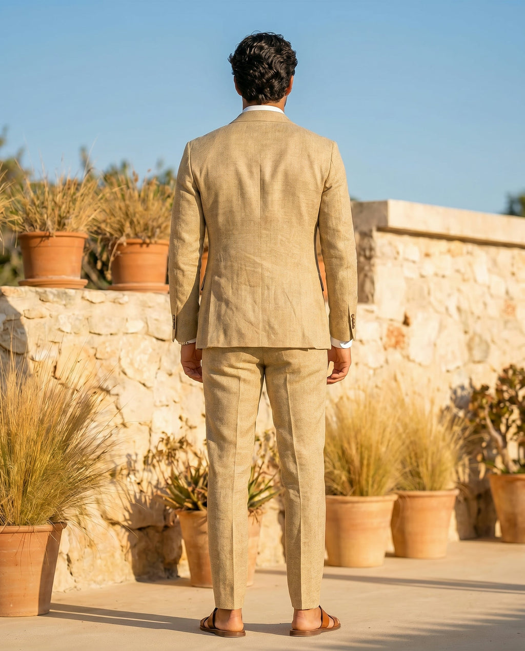 Linen Suit Collection | Men's Linen Suit Set with Breathable Fabric | Slim Fit for Wedding and Summer Events