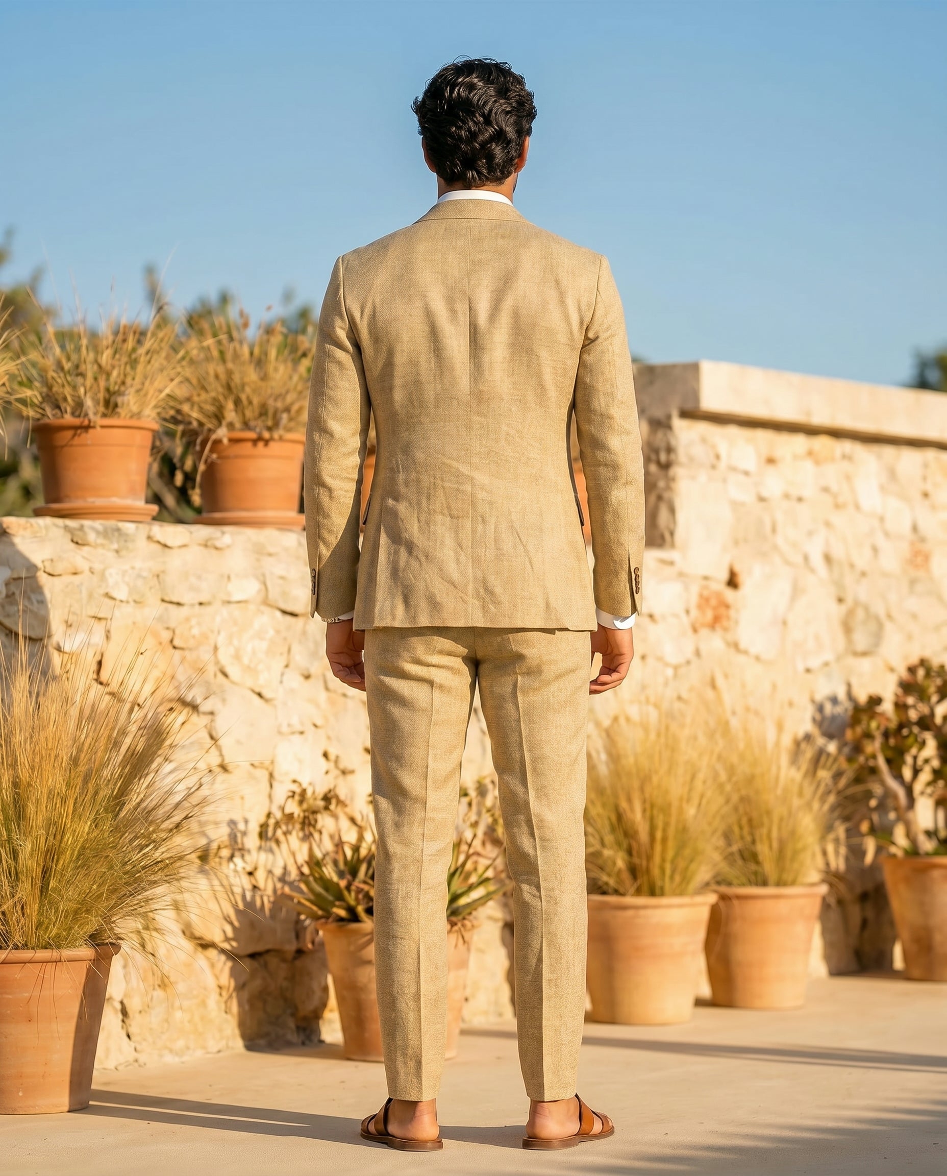 Linen Suit Collection | Men's Linen Suit Set with Breathable Fabric | Slim Fit for Wedding and Summer Events