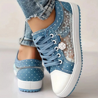 Womens Casual Lace-Up Sneakers for Everyday Comfort