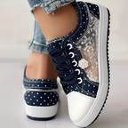 Womens Casual Lace-Up Sneakers for Everyday Comfort