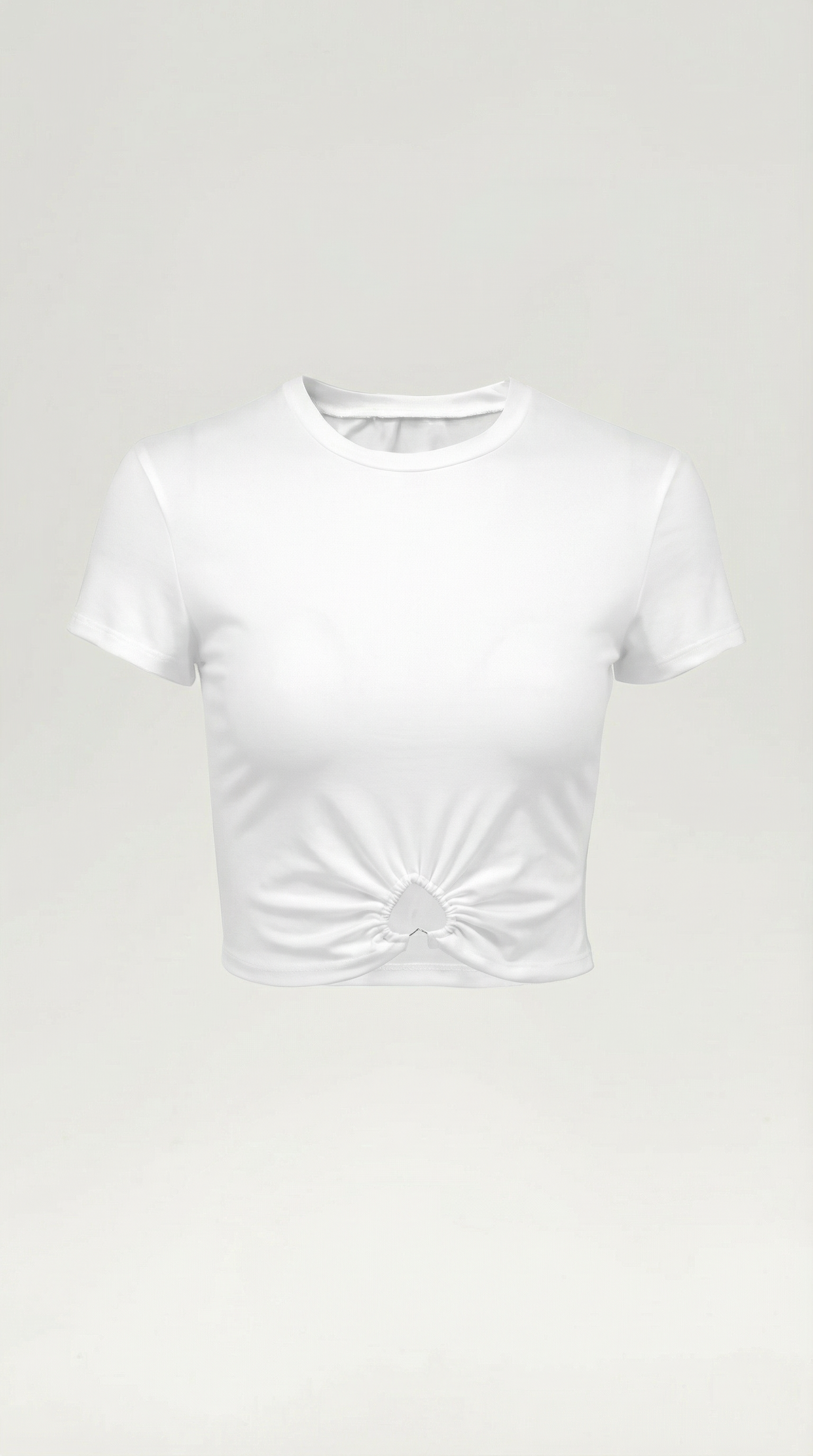 Luna™ Women’s Heart Detail Crop Top — Fitted Stretch Jersey Cap Sleeve Retro Style Casual Chic Summer Top