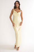 Luxe Collection | White Maxi Dress with Twisted Shoulder Straps | Elegant Cowl Neck for Stunning Style