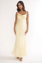 Luxe Collection | White Maxi Dress with Twisted Shoulder Straps | Elegant Cowl Neck for Stunning Style