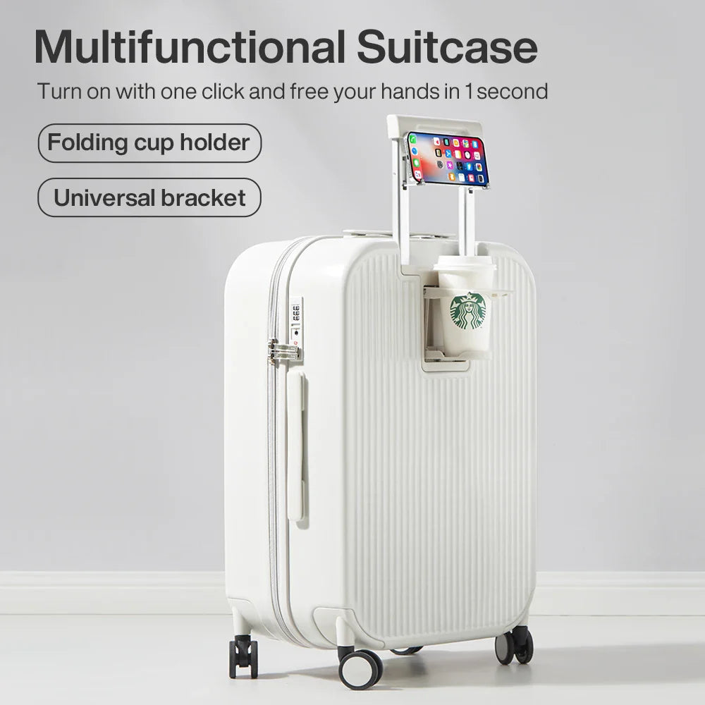 Lyon | Hard-Shell Suitcase with Integrated Cup Holder | Lightweight Luggage for Effortless Travel