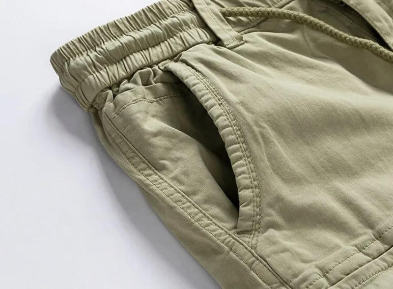 Men's straight-fit knee-length cargo shorts for summer