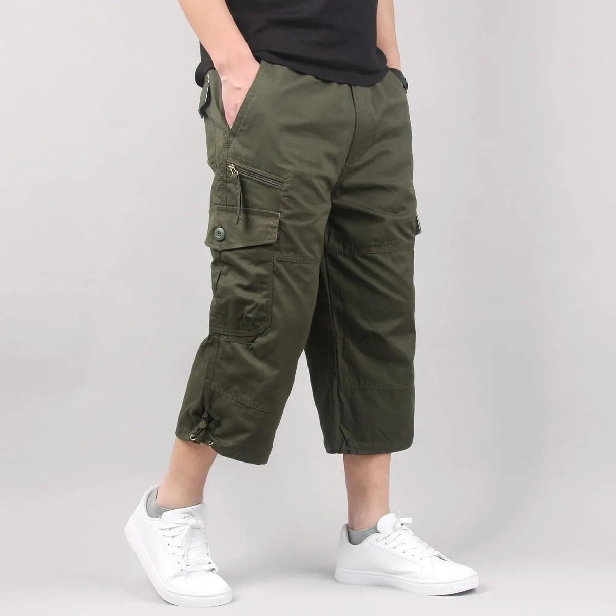 Mens casual cargo shorts worn for everyday summer wear