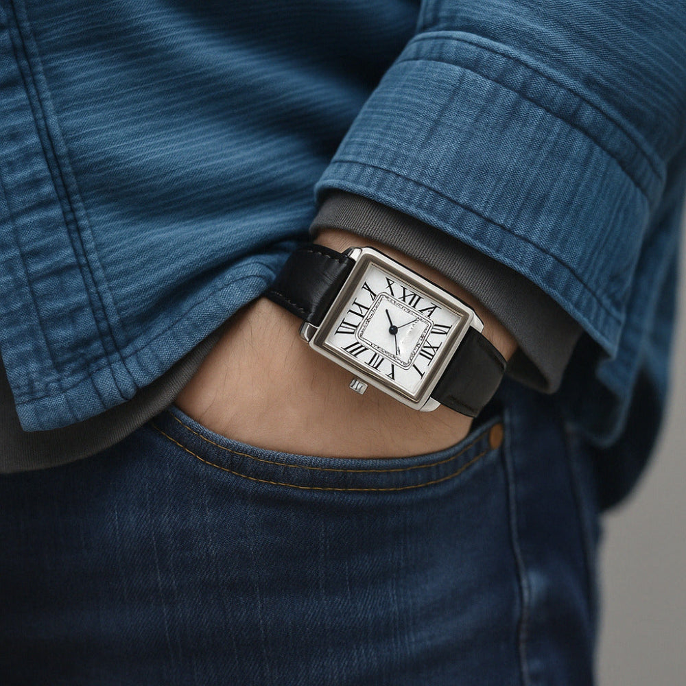 Men’s Square Roman Numeral Dress Watch