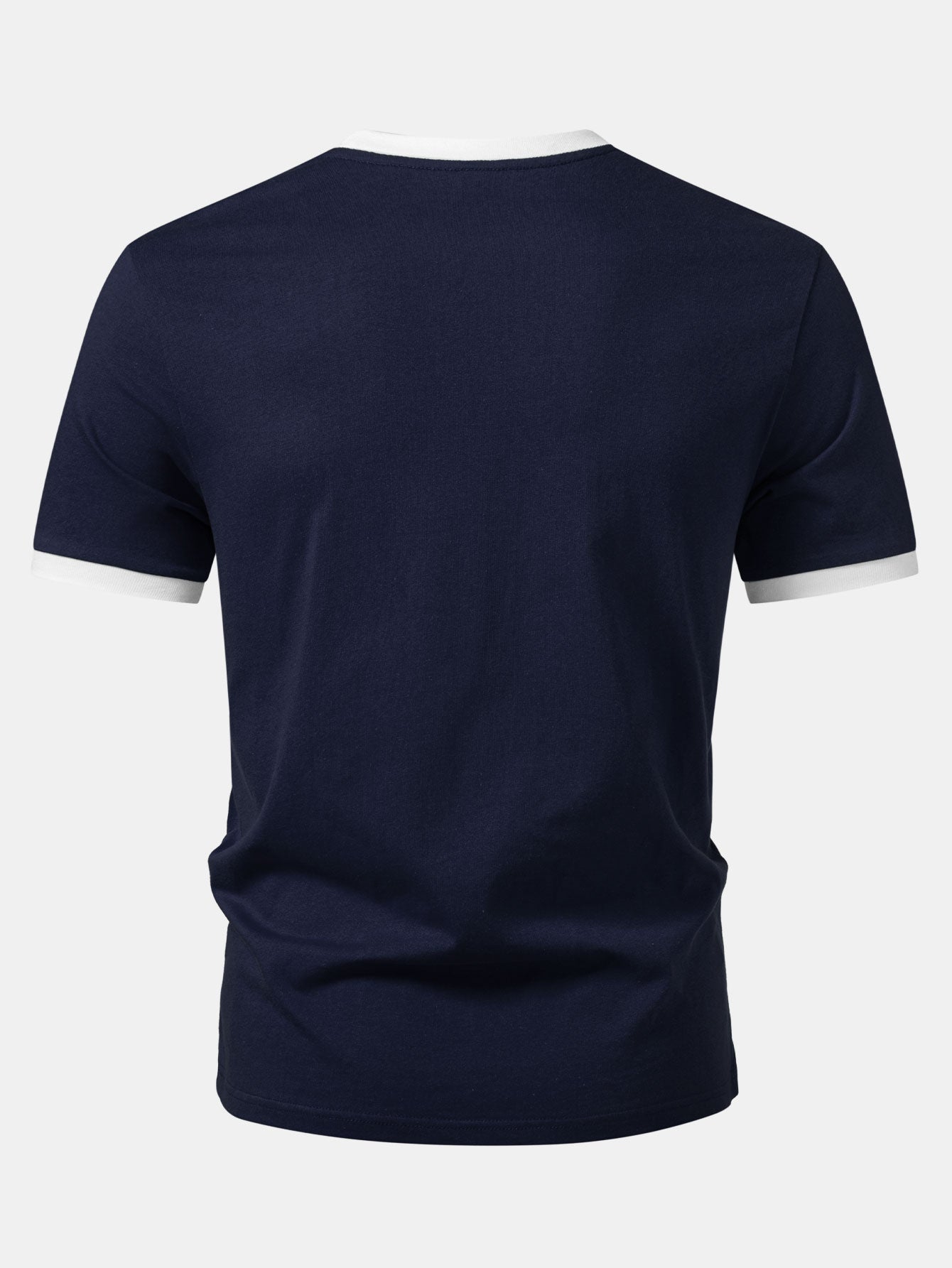 Men’s Crew Neck Cotton T-Shirt with Contrast Trim – Soft Breathable Casual Regular Fit Everyday Essential Tee