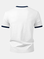 Men’s Crew Neck Cotton T-Shirt with Contrast Trim – Soft Breathable Casual Regular Fit Everyday Essential Tee
