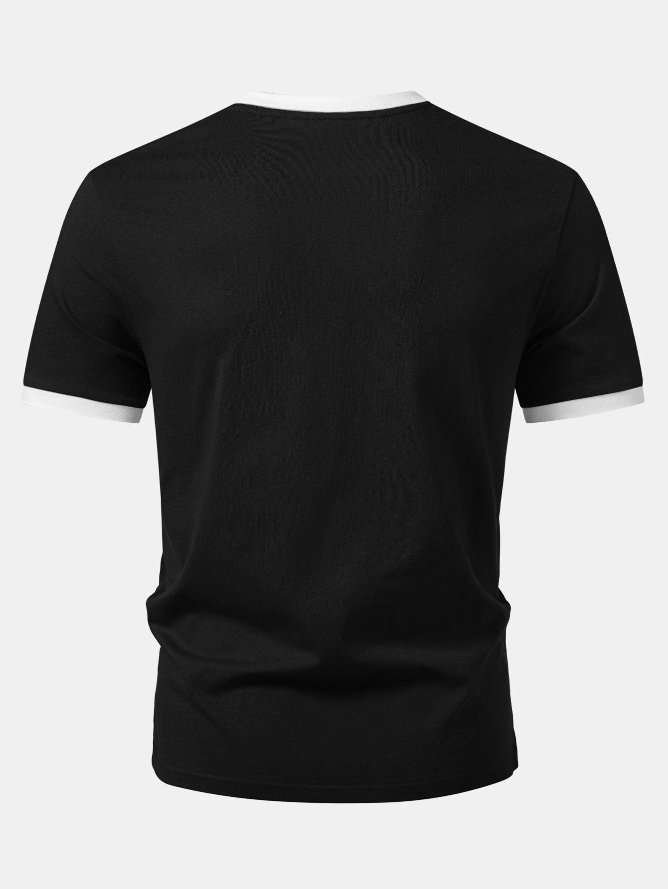 Men’s Crew Neck Cotton T-Shirt with Contrast Trim – Soft Breathable Casual Regular Fit Everyday Essential Tee