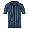 Men's Polo Shirt | Chevron Design with Button Placket | Breathable Fabric for Summer Comfort