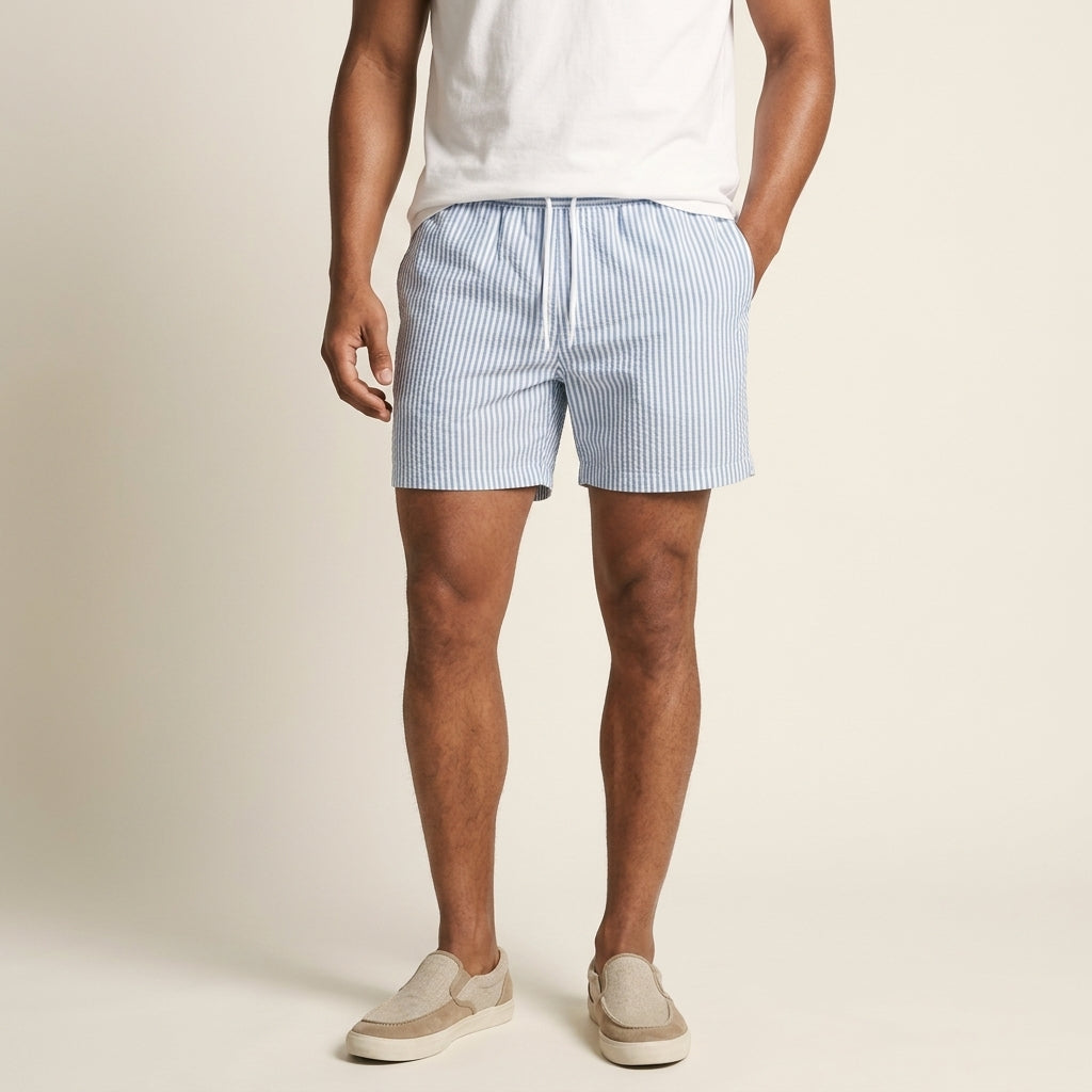 Men's Swim Trunks | Striped Swim Shorts with Relaxed Fit | Durable Fabric for Beach & Pool Activities