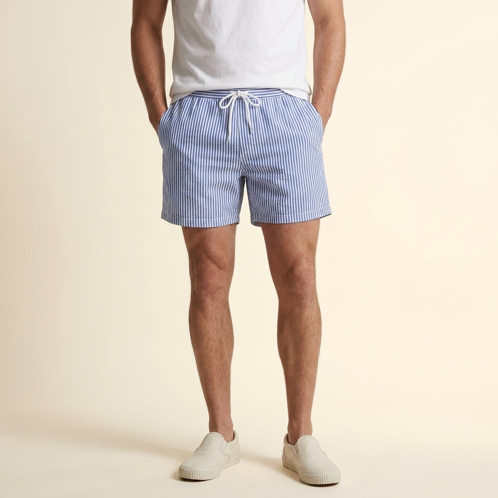 Men's Swim Trunks | Striped Swim Shorts with Relaxed Fit | Durable Fabric for Beach & Pool Activities