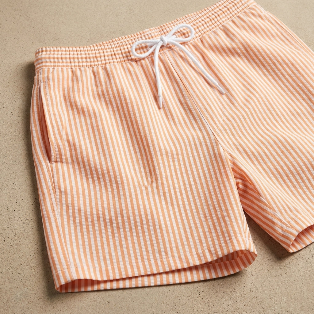 Men's Swim Trunks | Striped Swim Shorts with Relaxed Fit | Durable Fabric for Beach & Pool Activities