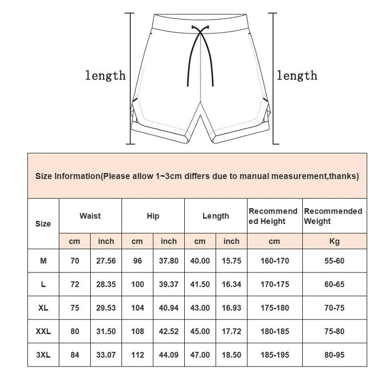 Men’s 2-in-1 Running Shorts — Quick Dry Athletic Gym Shorts with Phone Pocket, Compression Liner & Zipper Storage