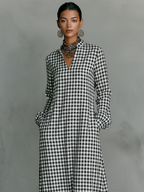 Minimalist Collection | Long Sleeve Maxi Dress with V-Neck Design | Comfortable Cotton Dress for Effortless Style