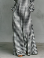 Minimalist Collection | Long Sleeve Maxi Dress with V-Neck Design | Comfortable Cotton Dress for Effortless Style