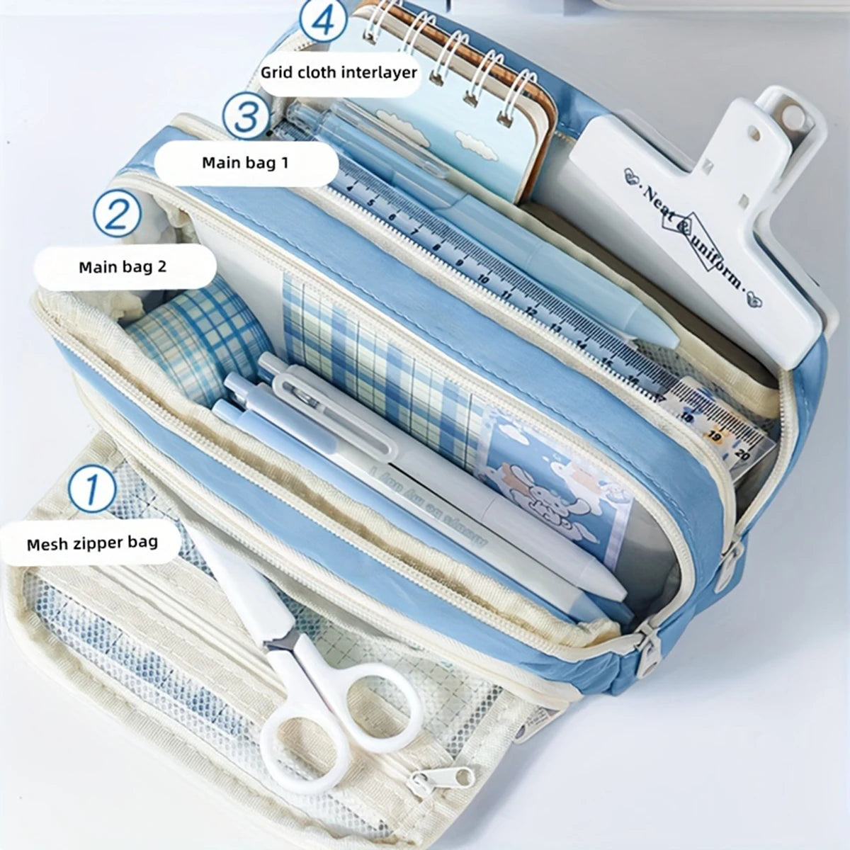 Multi-Layer Pencil Case | Large Capacity Stylish Pencil Pouch for Organized Storage