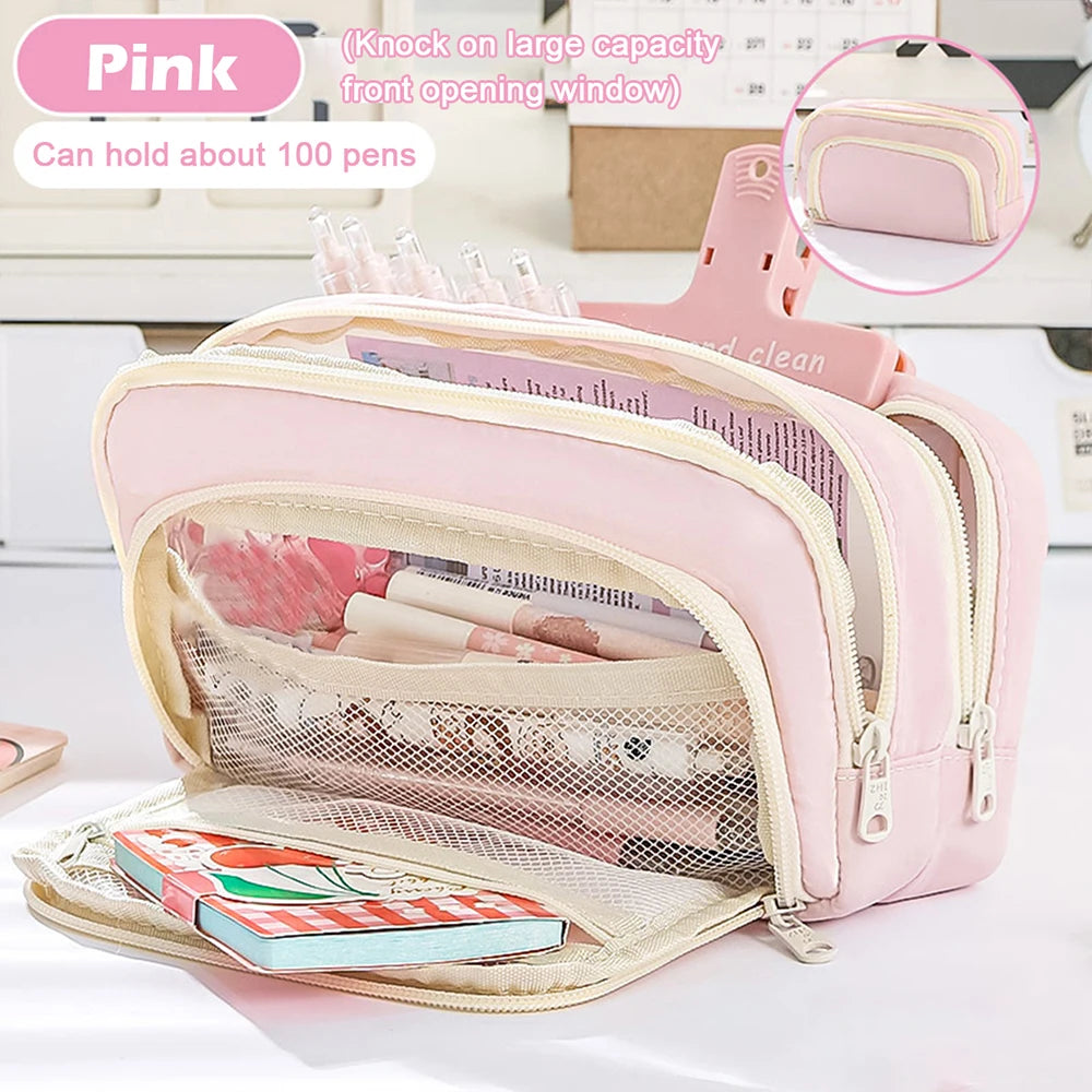Multi-Layer Pencil Case | Large Capacity Stylish Pencil Pouch for Organized Storage
