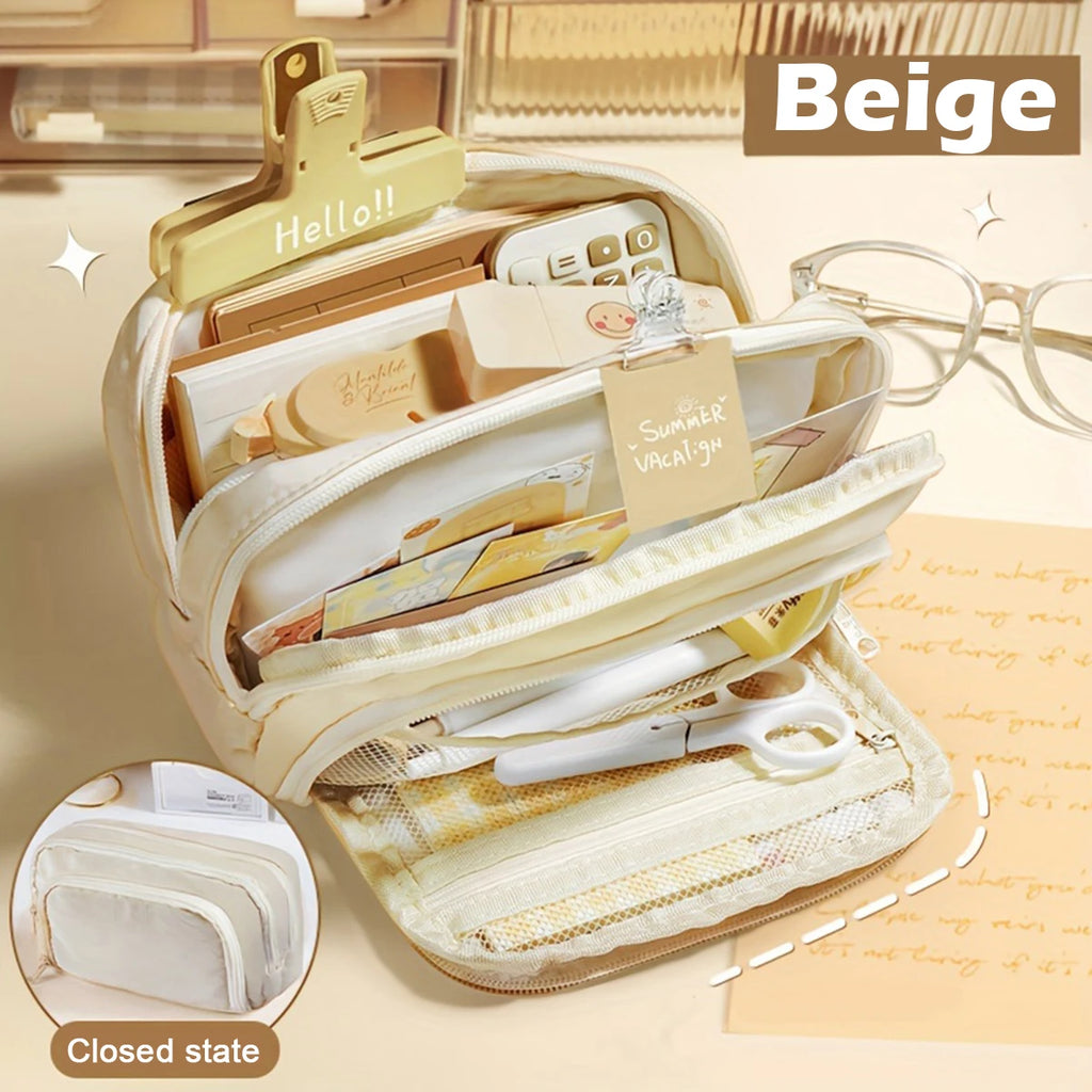 Multi-Layer Pencil Case | Large Capacity Stylish Pencil Pouch for Organized Storage
