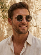 Nova Collection | Unisex Round Lens Sunglasses with UV Protection | Stylish Metal Frame for Everyday Comfort