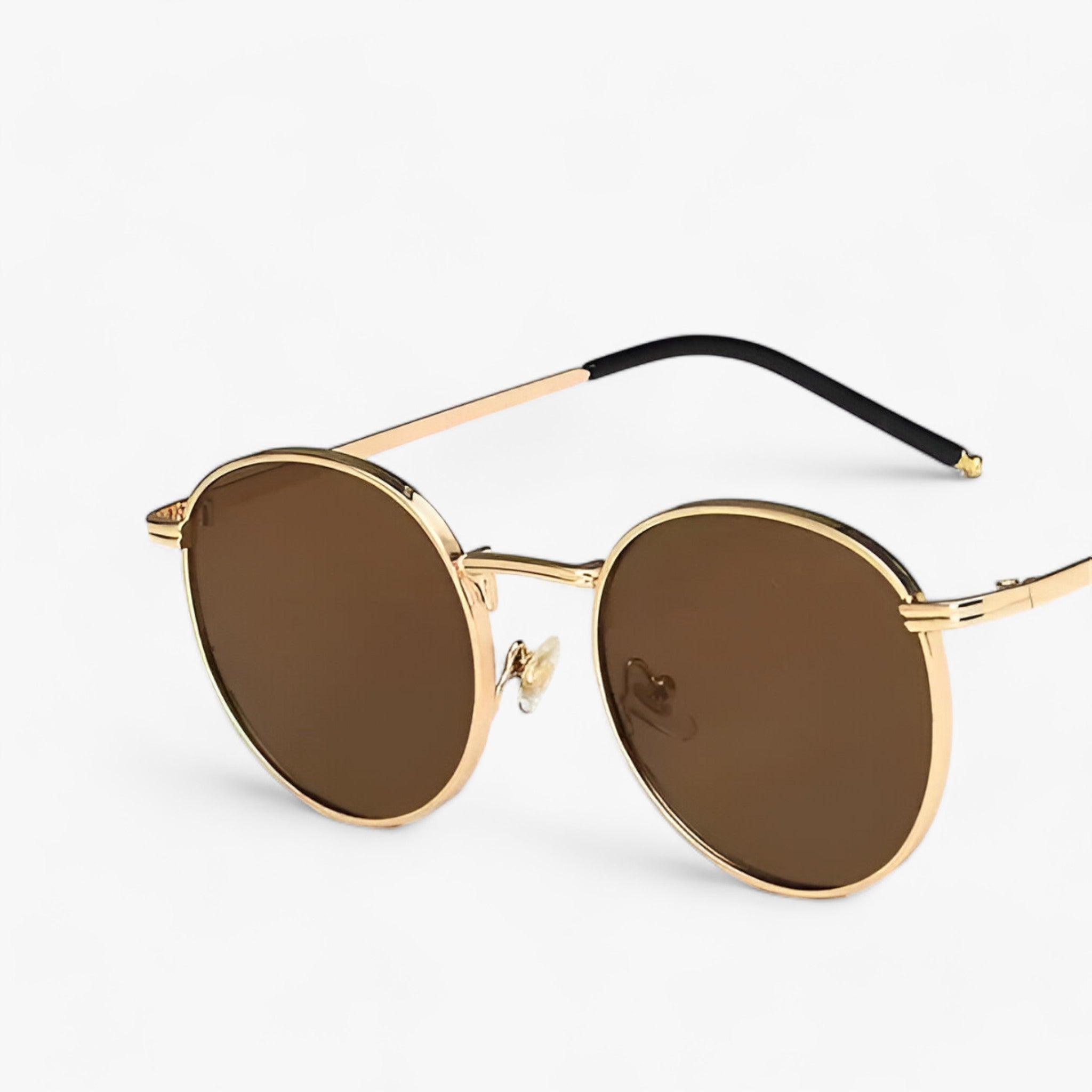 Nova Collection | Unisex Round Lens Sunglasses with UV Protection | Stylish Metal Frame for Everyday Comfort