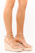 Women’s Faux Leather Platform Heeled Sandals – Square Toe Chunky High Heel Shoes