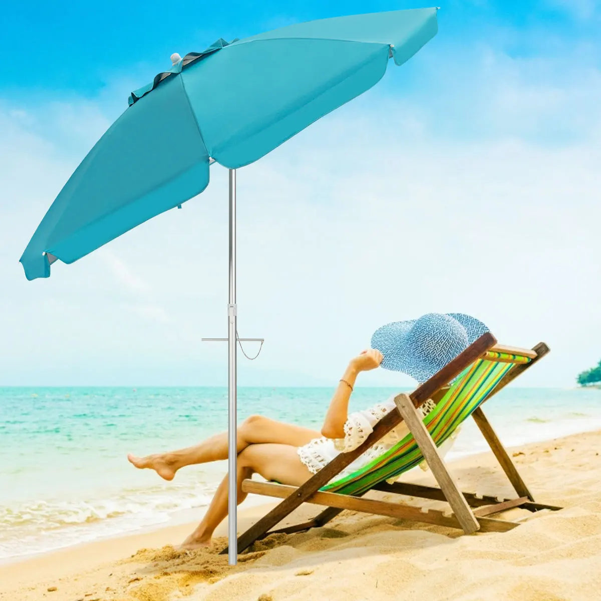 Outdoor Essentials | 6.5FT Patio Umbrella with Tilt Mechanism | UPF 50+ Protection for Ultimate Sun Safety