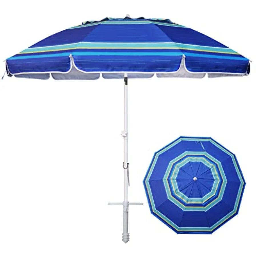 Outdoor Essentials | Beach Umbrella with UV 50+ Protection & Heavy Duty Design | Perfect Beach Shade for Windy Days
