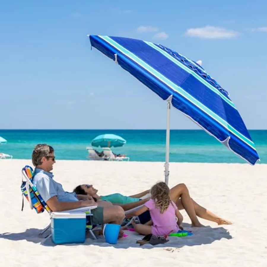 Outdoor Essentials | Beach Umbrella with UV 50+ Protection & Heavy Duty Design | Perfect Beach Shade for Windy Days