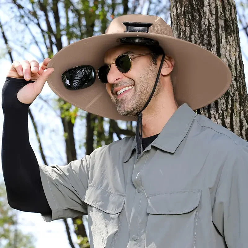Outdoor Essentials | Quick Dry Bucket Hat with Solar-Powered Fan | USB Charging for Ultimate Cooling Comfort