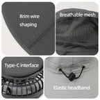 Outdoor Essentials | Quick Dry Bucket Hat with Solar-Powered Fan | USB Charging for Ultimate Cooling Comfort