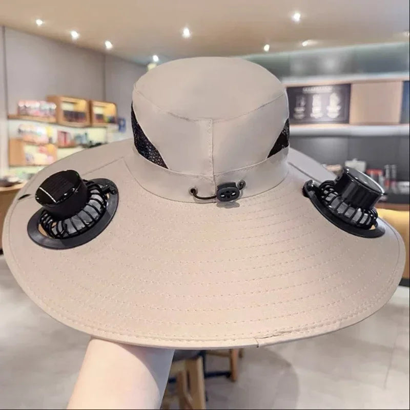 Outdoor Essentials | Quick Dry Bucket Hat with Solar-Powered Fan | USB Charging for Ultimate Cooling Comfort