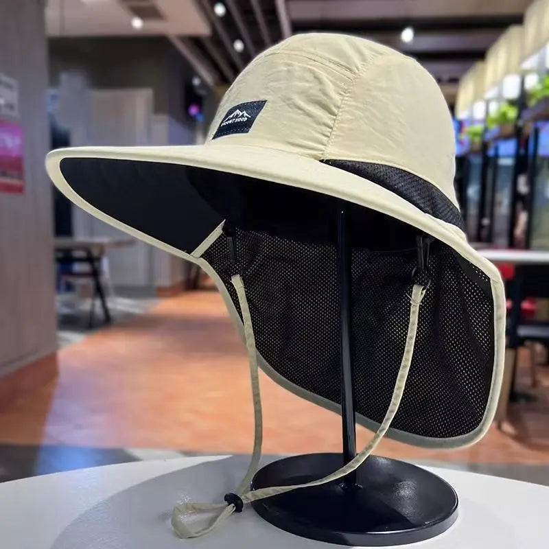 Outdoor Sun Hats | Waterproof Wide Brim Beach Hat with Neck Flap | Breathable Design for Ultimate Sun Protection