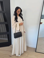 Oversized Flare Sleeve Tiered Maxi Dress