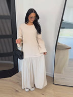 Oversized Flare Sleeve Tiered Maxi Dress