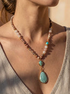 Pastel Málá Necklace with Healing Stones | Spiritual Accessory for Inner Peace