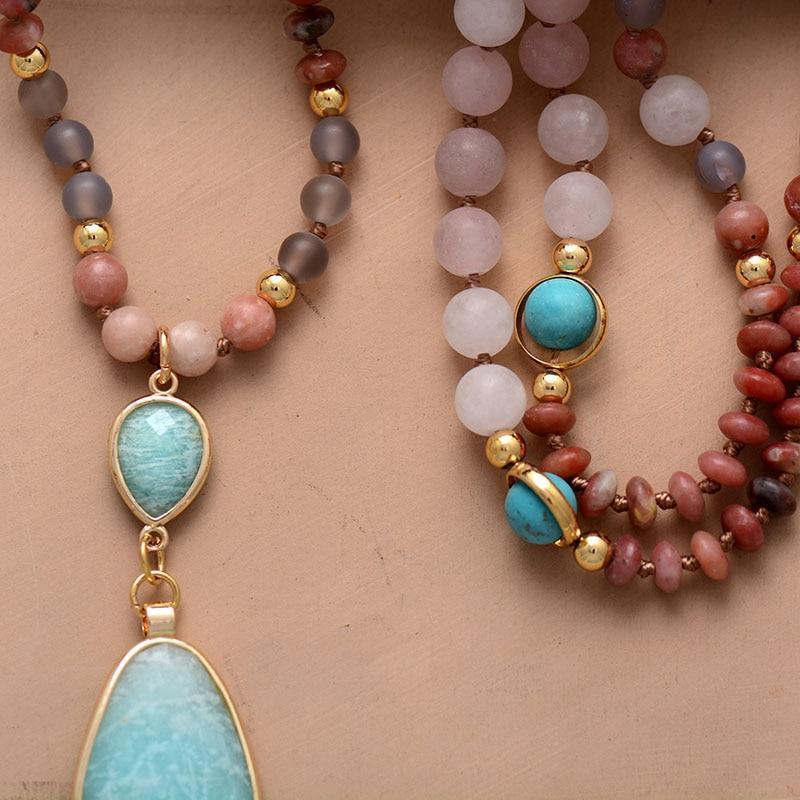 Pastel Málá Necklace with Healing Stones | Spiritual Accessory for Inner Peace