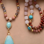 Pastel Málá Necklace with Healing Stones | Spiritual Accessory for Inner Peace