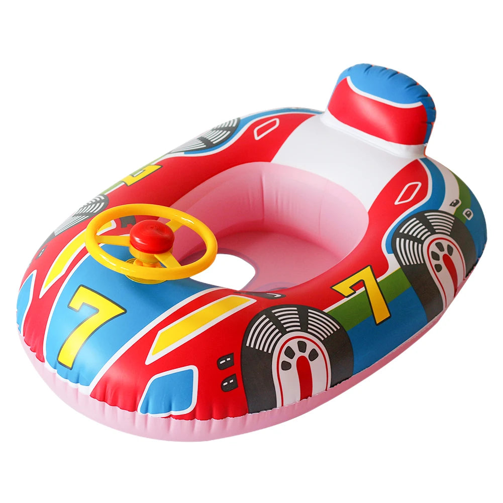 Playful Water Fun | Inflatable Baby Swimming Ring with Dual Handles | Safe PVC Float for Kids Aged 1-5