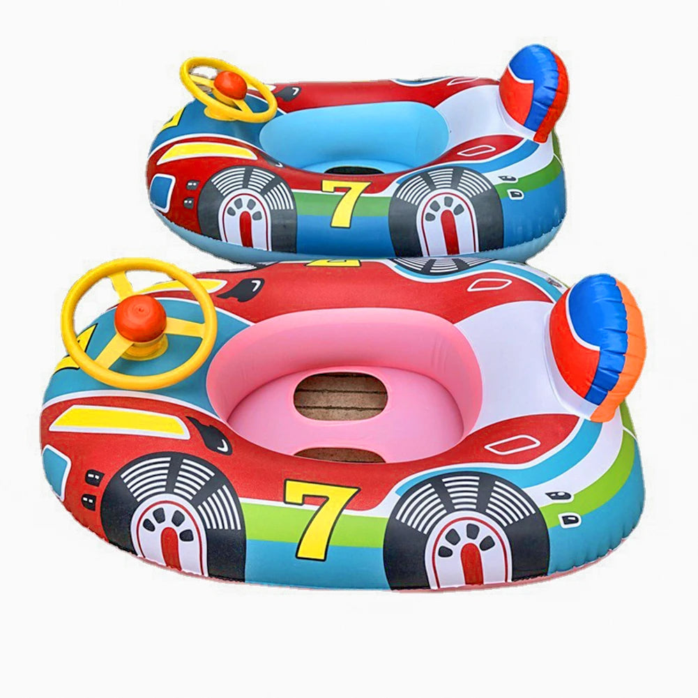 Playful Water Fun | Inflatable Baby Swimming Ring with Dual Handles | Safe PVC Float for Kids Aged 1-5