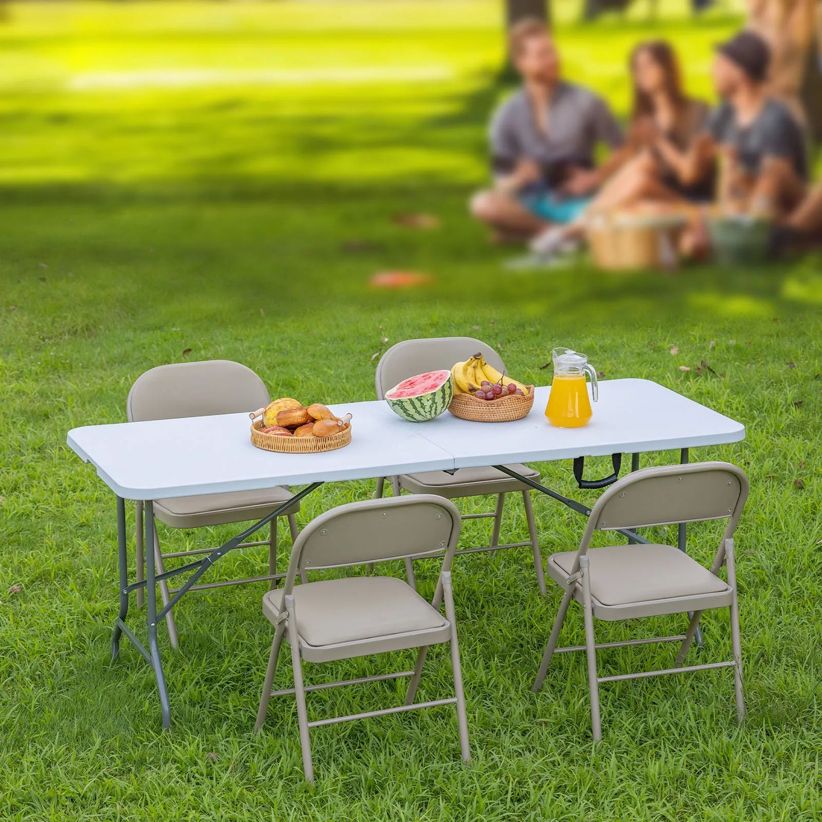 Portable Folding Table | Heavy-Duty Design with Carrying Handle | Perfect for Camping, Picnics, and Indoor Use