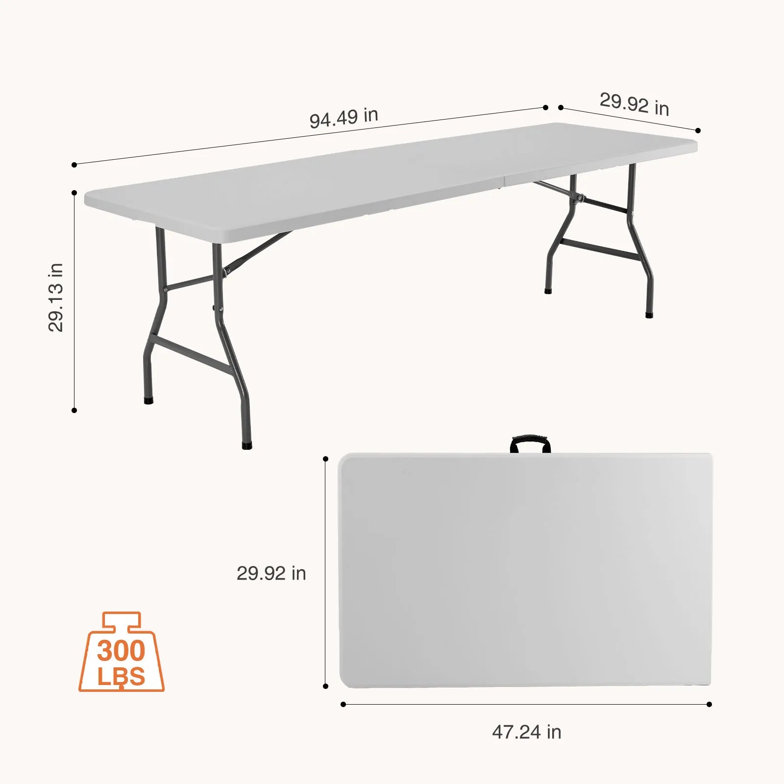 Portable Folding Table | Heavy-Duty Design with Carrying Handle | Perfect for Camping, Picnics, and Indoor Use