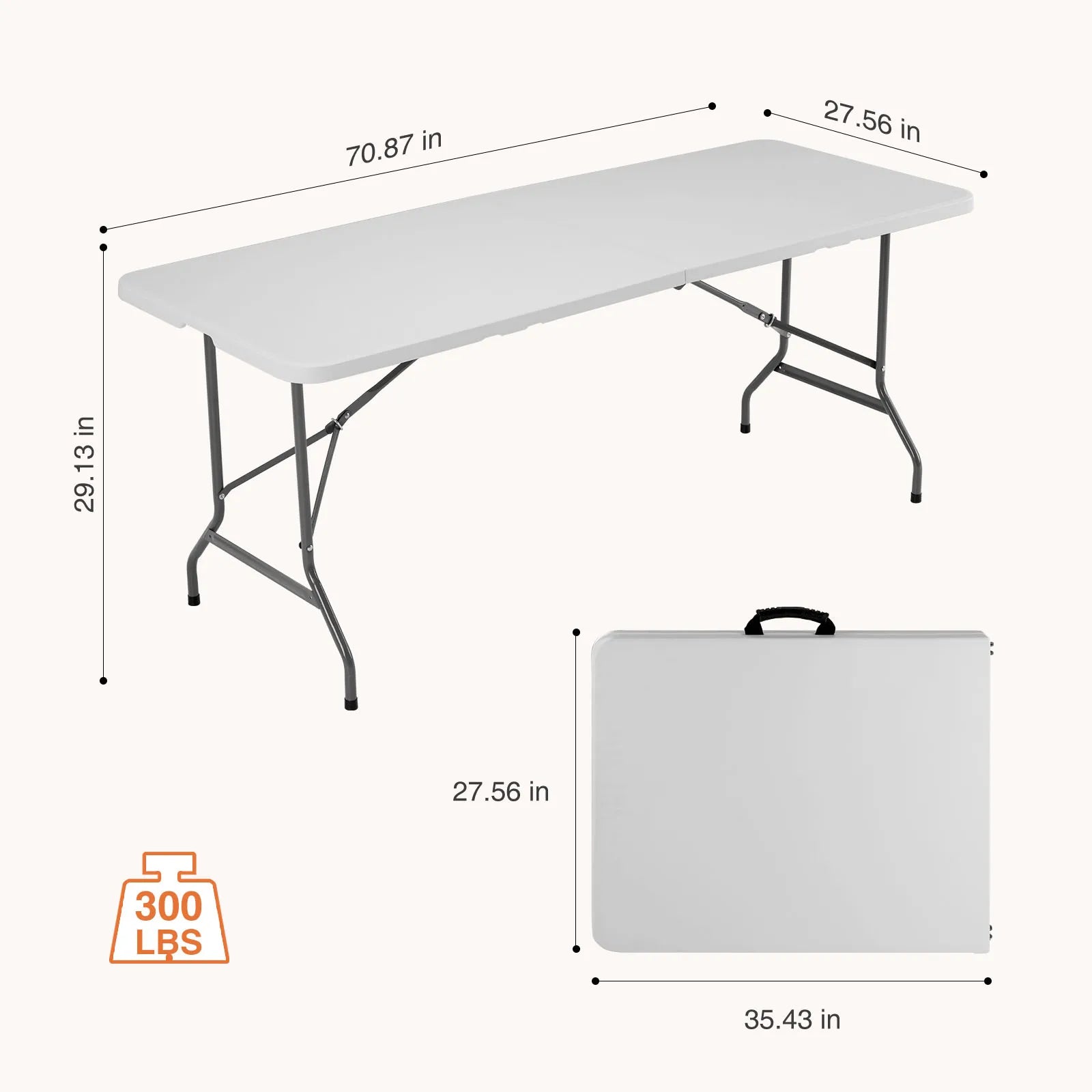 Portable Folding Table | Heavy-Duty Design with Carrying Handle | Perfect for Camping, Picnics, and Indoor Use
